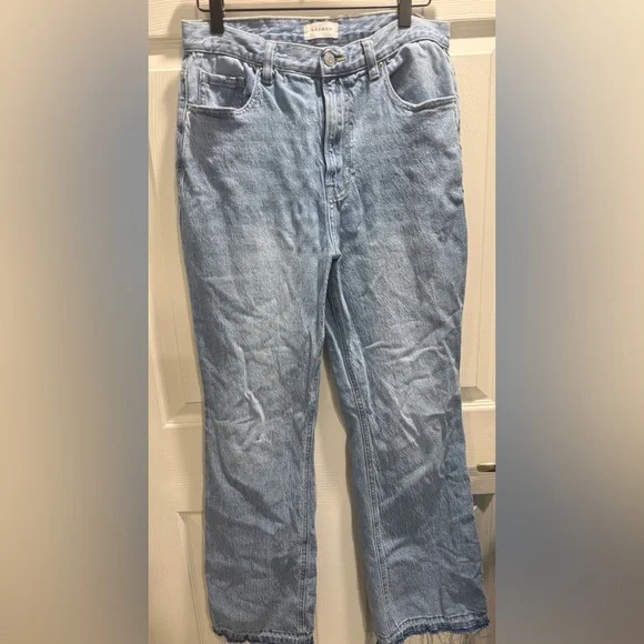 PacSun High Rise Bootcut Jeans Size 30 Stretch Light Wash Raw Hem - Picture 3 of 10